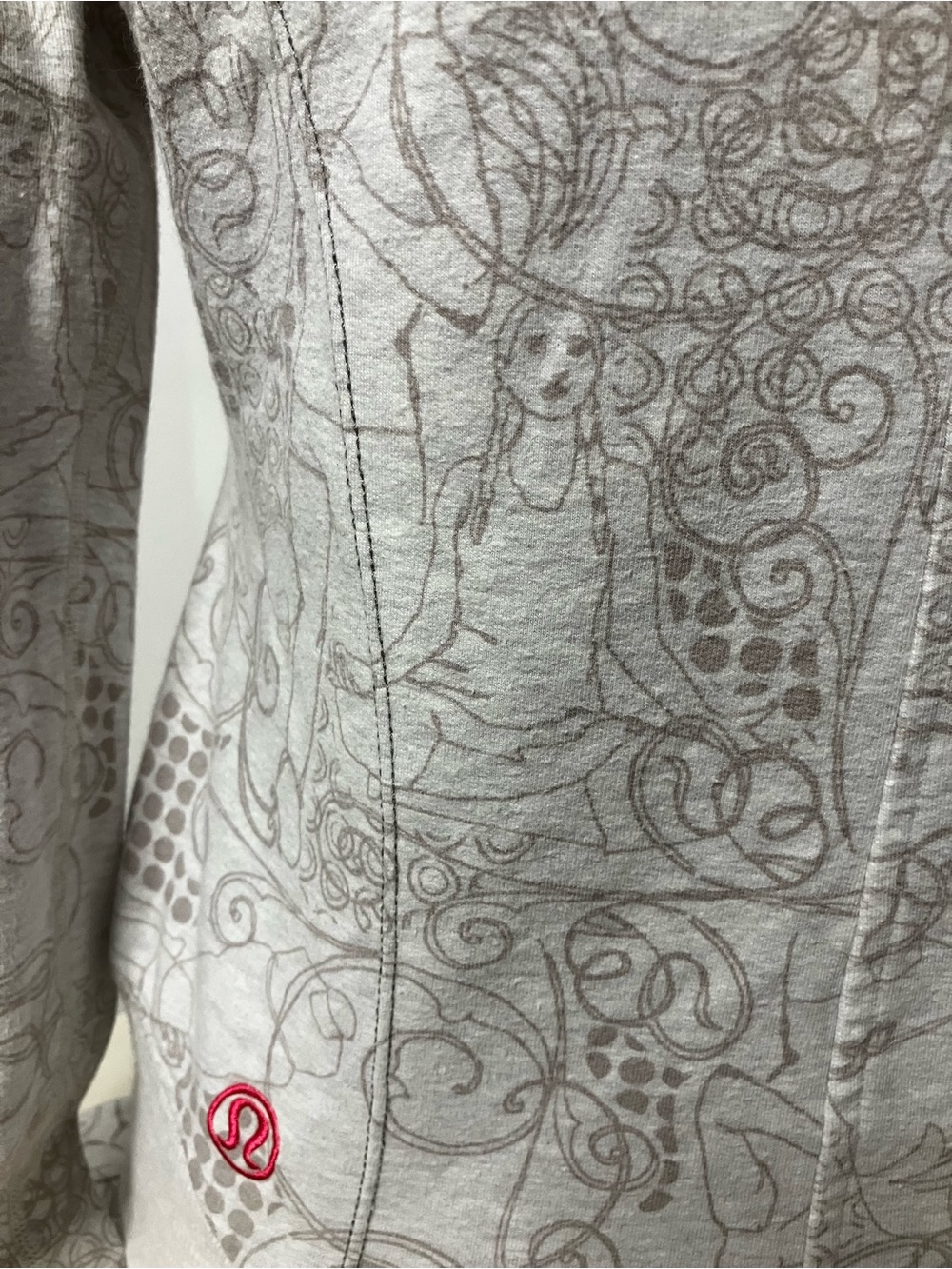 Light Gray Printed Asymmetric Zip Women's Jacket - Picture 4 of 11